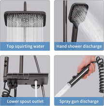 Load image into Gallery viewer, Shower System, Rain Shower with Fitting, Overhead Shower Set, Rain Shower Set, Shower Fitting Complete Set, Shower Rail with Shower, 3 Mode Hand Shower
