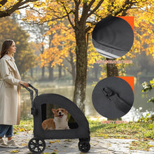 Load image into Gallery viewer, Dog Pram Dog Buggy Dog Box for Medium to Large Dogs, Transport Bag, Foldable, up to 30 kg, Pets Buggy with Mesh Windows
