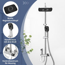 Load image into Gallery viewer, Shower Set with Fitting, Stainless Steel Shower System, 27.5 cm Rain Shower, with LED Temperature Display, 3 Jet Types Shower Head, Shower Fitting, Complete Set without Thermostat
