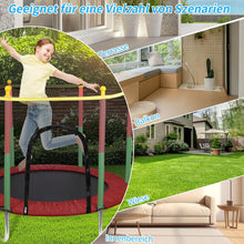 Load image into Gallery viewer, Children's Trampoline 140 cm with Safety Net Indoor and Outdoor Children's Avalanche Trampoline Robust Jumping Mat Round Garden Trampoline with Edge Cover with Ladder Load Capacity 220 kg
