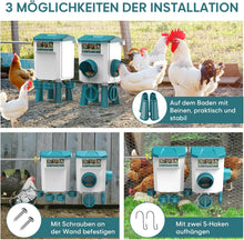 Load image into Gallery viewer, Automatic Chicken Feeder, 7 Litre Chicken Drinker, Automatic Poultry Drinker for Poultry with 1.5 m Water Pipe, Float Valve, Chicken Accessories, Shatterproof, Durable Plastic

