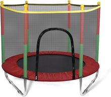 Load image into Gallery viewer, Children's Trampoline 140 cm with Safety Net Indoor and Outdoor Children's Avalanche Trampoline Robust Jumping Mat Round Garden Trampoline with Edge Cover with Ladder Load Capacity 220 kg
