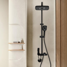 Load image into Gallery viewer, Shower Set with Fitting, Stainless Steel Shower System, 27.5 cm Rain Shower, with LED Temperature Display, 3 Jet Types Shower Head, Shower Fitting, Complete Set without Thermostat
