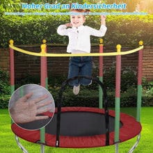 Load image into Gallery viewer, Children's Trampoline 140 cm with Safety Net Indoor and Outdoor Children's Avalanche Trampoline Robust Jumping Mat Round Garden Trampoline with Edge Cover with Ladder Load Capacity 220 kg
