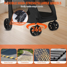 Load image into Gallery viewer, Dog Pram Dog Buggy Dog Box for Medium to Large Dogs, Transport Bag, Foldable, up to 30 kg, Pets Buggy with Mesh Windows
