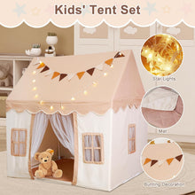 Load image into Gallery viewer, Children's Tent Indoor &amp; Outdoor, Play Tent with Mat and Lights, Children's Play Tent Indoor, Baby Room Decoration, Reading Tent &amp; Playroom for Toddlers
