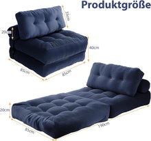 Load image into Gallery viewer, Faltbares Schlafsofa umwandelbarer Schlafsessel mit Kissen, 3-in-1 Sofa Bett , Matratze mit Rückenstütze, tragbarer Stuhl-Bett-Komfortable Bodensofa-Lounge für Schlafzimmer Wohnzimmer
