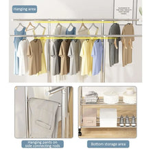 Load image into Gallery viewer, Perchero de Ropa Burro para Tienda y Casa | Riel Robusto con Ruedas Extensible con Zapatero
