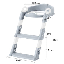 Load image into Gallery viewer, Toilet Seat Children's Toilet Trainer with Stairs and Handles Foldable Children's Toilet Seat Potty Trainer Height Adjustable for Children from 2-7 Years
