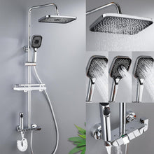 Load image into Gallery viewer, Shower System with Fitting, Shower Set, Shower Fittings 4 Function, with Rain Shower Head, ABS Hand Shower, Shelf
