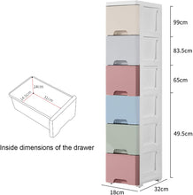 Load image into Gallery viewer, Narrow Recess Cabinet, Recess Trolley with Wheels, Polypropylene Plastic, Space-Saving, Recess Trolley 18 cm Wide
