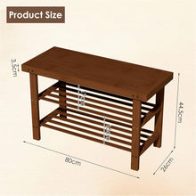 Load image into Gallery viewer, Banco Zapatero con Asiento, Banco Zapatero de bambú, Estable y Robusto, Capacidad de 100 kg para Entrada/Dormitorio/Sala/Balcón
