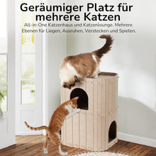 Load image into Gallery viewer, Cat Cave, Sturdy Cat Cave Made of High-Quality Felt, Cat House Indoor 3-Layer Cat Bed, Cat Cave for Sleeping, Playing and Hiding, Felt Cave Beige
