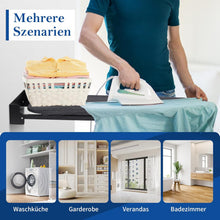 Load image into Gallery viewer, Folding Ironing Board, Wall Mounted Ironing Board, Compact Ironing Board, Space Saving, Quick and Easy Ironing, Wall Mounted Required, Black Heat Resistant Cotton Linen
