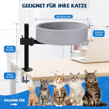 Load image into Gallery viewer, Cat Bed for Desk - No Drilling 360° Rotation, Adjustable Height Raised Cat House Over Desk Keeps Kitten Cat Close and Work Area Clear Table Cat Bed
