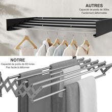 Load image into Gallery viewer, Wall Dryer Hanging Clothes Dryer Extendable Drying Rack Foldable Indoor or Outdoor Space Saving High Quality Aluminium Rods Load Capacity 20 kg
