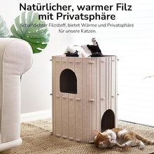 Load image into Gallery viewer, Cat Cave, Sturdy Cat Cave Made of High-Quality Felt, Cat House Indoor 3-Layer Cat Bed, Cat Cave for Sleeping, Playing and Hiding, Felt Cave Beige
