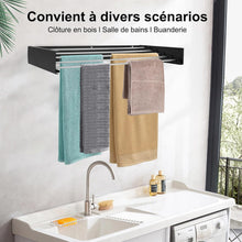 Load image into Gallery viewer, Séchoir à Linge Mural, Étendoir à Linge Rétractable, Séchoir à Linge Pliable pour Intérieur et Extérieur, Economiseur d'espace Design Compact et Élégant
