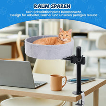 Load image into Gallery viewer, Cat Bed for Desk - No Drilling 360° Rotation, Adjustable Height Raised Cat House Over Desk Keeps Kitten Cat Close and Work Area Clear Table Cat Bed

