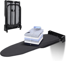 Load image into Gallery viewer, Folding Ironing Board, Wall Mounted Ironing Board, Compact Ironing Board, Space Saving, Quick and Easy Ironing, Wall Mounted Required, Black Heat Resistant Cotton Linen
