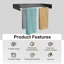 Load image into Gallery viewer, Séchoir à Linge Mural, Étendoir à Linge Rétractable, Séchoir à Linge Pliable pour Intérieur et Extérieur, Economiseur d'espace Design Compact et Élégant
