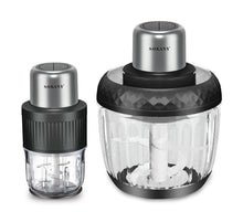 Load image into Gallery viewer, 0.5 L + 3 L Electric Mini Chopper, 2 Speed Levels,  Glass Container Chopper for Meat, Baby Food, Fruit, Vegetables
