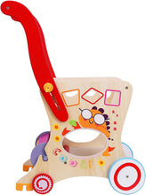 Load image into Gallery viewer, Chariot de Marche Bébé 2 en 1 Trotteur Bois + Chariot de Supermarché pour Enfant Hauteur de Poignée Ajustable Jouets Amovibles Cadeau Anniversaire Nouvel An pour Bébé
