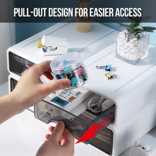 Load image into Gallery viewer, Lot de 3 Boîtes de Rangement Empilables Visible pour le Bureau Systèmes de rangement et les Cosmétiques, Boîte de rangement avec tiroirs visible Caisson individuel
