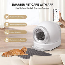 Load image into Gallery viewer, Self-Cleaning Cat Litter Tray 65L Cat Litter Tray Self-Cleaning, Lower Entry/App Control, Self-Cleaning Cat Litter Tray/Safety Protection, Automatic Electric Cat Litter Tray, White
