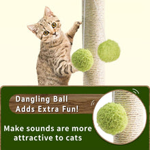 Load image into Gallery viewer, Cat Scratching Post Natural Sisal Rope Scratching Post Standing Scratching Posts 3 Interactive Hanging Balls Standing Scratching Posts with Simulated Trunk and Leaves for Kittens and Cats in the House
