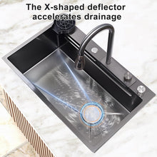 Load image into Gallery viewer, Évier de Cuisine,Evier Inox Professionnel 304 noir,Ensemble dÉvier Domestique,Intégré avec Robinet Amovible
