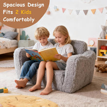 Load image into Gallery viewer, Kindersofa Ausklappbar, 2-in-1 Kleinkinder Schlafsofa, Kindersessel mit Schlaffunktion, Mini Couch für Kuschelecke Kinderzimmer, Fancy Spielsofa für Jungen und Mädchen im Alter von 1–3 Jahren
