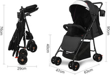 Load image into Gallery viewer, Passeggino per bambini 0-3 anni, 0-25 kg, Passeggino da Viaggio Leggero e Compatto, Reclinabile in 3 posizioni e Pieghevole, Cinture a 5punti
