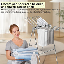 Load image into Gallery viewer, Clothes Airer Interior Foldable Clothes Airer with 2 Wings Clothes Airer Stainless Steel Stand Dryer Weight Capacity 10 kg Tumble Dryer with Clip Wind Protection Tumble Dryer Outdoor
