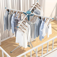 Load image into Gallery viewer, Étendoir Linge Séchoir à Linge avec Quatre Barres Barre de séchage Rétractable Pliable inoxydables Hauteur réglable Suspensions sans Montage
