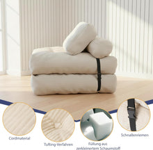 Load image into Gallery viewer, Faltbares Schlafsofa umwandelbarer Schlafsessel mit Kissen, 3-in-1 Sofa Bett , Matratze mit Rückenstütze, tragbarer Stuhl-Bett-Komfortable Bodensofa-Lounge für Schlafzimmer Wohnzimmer
