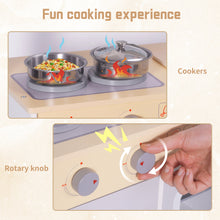 Load image into Gallery viewer, Children's Kitchen for Children Food and Cookware Accessories Children's Kitchen Wooden Chef Pretend Playset for Toddlers with Real Light and Sounds
