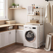 Load image into Gallery viewer, Washing Machine Shelf, Toilet Shelf Over Washing Machine Toilet, Washing Machine Cabinet, Overmount Cabinet, Toilet Cabinet, 3 Shelves, Towel Rail, Metal Wood Material
