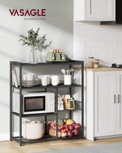 Load image into Gallery viewer, Kitchen Shelf, Standing Shelf with 2 Metal Baskets, Baker's Rack with Hooks and Shelves, Microwave Shelf

