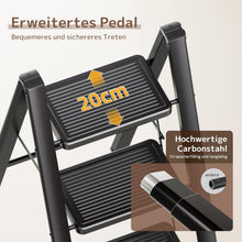 Load image into Gallery viewer, Foldable, Lightweight and Compact Folding Step with Non-Slip Steps, Robust Steel Frame, 150 kg Load Capacity, Portable for Household and Kitchen
