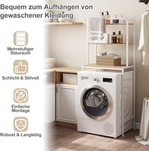 Load image into Gallery viewer, Washing Machine Shelf, Toilet Shelf Over Washing Machine Toilet, Washing Machine Cabinet, Overmount Cabinet, Toilet Cabinet, 3 Shelves, Towel Rail, Metal Wood Material
