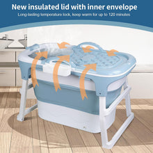 Load image into Gallery viewer, Bathtub, Foldable Bathtub, Adult, Folding Mobile Bathtub with Cover, 92 x 66 x 71.5 cm, Ideal for Small Bathrooms, Bathrooms, Showers and Balconies
