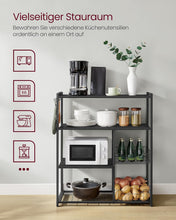 Load image into Gallery viewer, Kitchen Shelf, Standing Shelf with 2 Metal Baskets, Baker's Rack with Hooks and Shelves, Microwave Shelf
