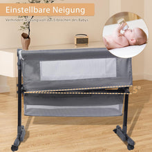 Load image into Gallery viewer, Multifunctional Baby Cot, Baby Rocker, Foldable and Removable Travel Cot, Height Adjustable, Storage Basket with Wheels, with Mosquito Net
