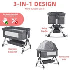 Load image into Gallery viewer, Side Bed, Multifunctional Bed, Foldable and Portable Cot, Bassinet with Storage Basket, Height Adjustable in Three Positions, Suitable for Babies from 0-24 Months
