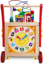 Load image into Gallery viewer, Chariot Bois Enfant 6 en 1 Trotteur Bois Multifonctionnel Chariot de Marche Bébé Hauteur de Poignée Réglable Roues Antidérapantes Couvercle Amovible Cadeau pour les 1 an
