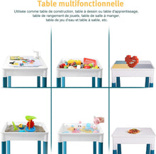 Load image into Gallery viewer, Table de Construction Multifonctionnel pour Enfant Table d’activités avec Chaise pour Bébé Hauteur Réglable Plateau Double Face Table de Jeu Table d’Études
