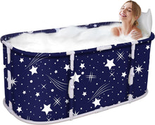 Load image into Gallery viewer, Baignoire pliable adulte Pas besoin d’installation Baignoire de douche Antidérapant Pliage facile Baignoire pour Petite Salle de Bain Avec tubes en T épais pour SPA 113x65x48cm
