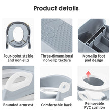Load image into Gallery viewer, Toilet Seat Children's Toilet Trainer with Stairs and Handles Foldable Children's Toilet Seat Potty Trainer Height Adjustable for Children from 2-7 Years

