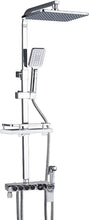 Load image into Gallery viewer, Shower System Black with Thermostat Rain Shower Square Shower Fitting Shower Set with Adjustable Shower Rail, Overhead Shower, Hand Shower
